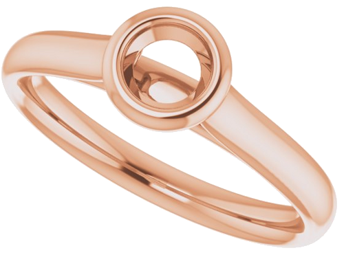 Sužadėtuvių Žiedas „Bezel-Set Solitaire“ 585 Rožinis Aukso Round 4.4mm (5)