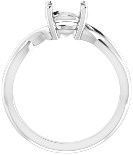 14K White 7.4 mm Round Solitaire Engagement Ring Mounting (2)