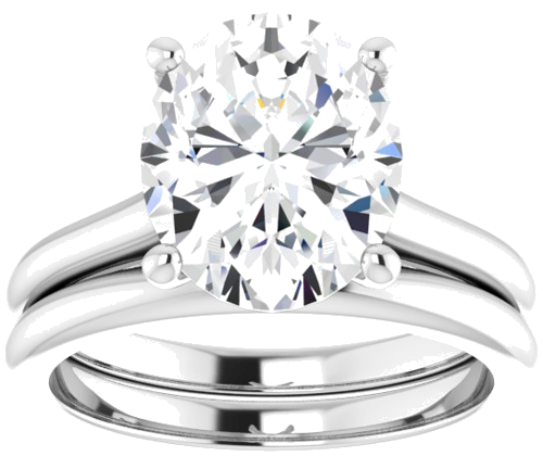 Sužadėtuvių Žiedas „Accented“ 14k white gold Oval 11mm x 9mm (8)
