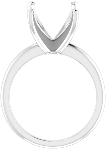 14K White  12x10 mm Emerald Solitaire Engagement Ring Mounting (2)