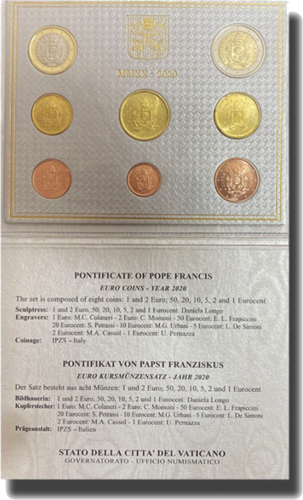 Комплект монети на Ватикана за 2020 г. (4)