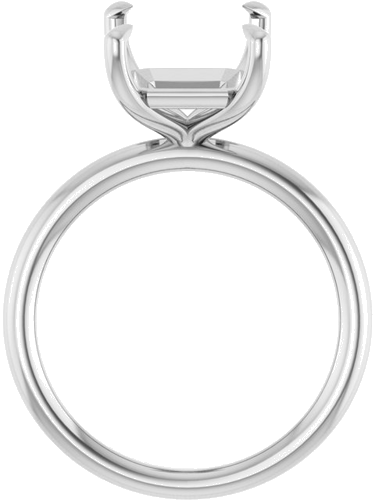 Sužadėtuvių Žiedas „Claw-Prong Solitaire“ 14k white gold Emerald 11mm x 9mm (2)