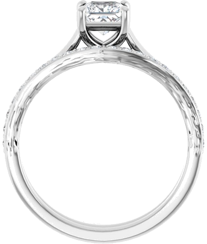 14K White 4.5 mm Square Solitaire Engagement Ring Mounting (7)