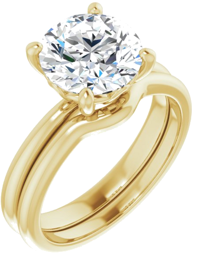 14K Yellow 8.8 mm Round Solitaire Engagement Ring Mounting (6)