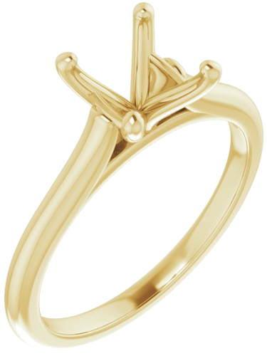 14K Yellow 7.4 mm Round Solitaire Engagement Ring Mounting (1)