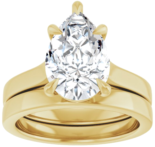 Sužadėtuvių Žiedas „Claw-Prong“ 14k yellow gold Pear 12mm x 8mm (8)