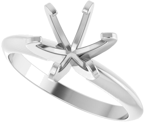 Sužadėtuvių Žiedas „Solitaire“ 585 Baltojo Aukso Round 7.4mm (5)