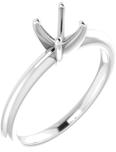 Sužadėtuvių Žiedas „Solitaire“ 585 Baltojo Aukso Cushion 5mm (1)