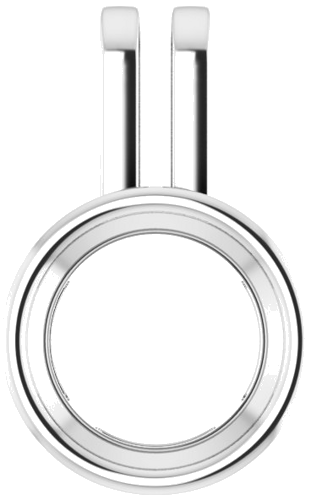 Pakabukas „Solitaire“ 585 Baltojo Aukso Round 9mm (1)