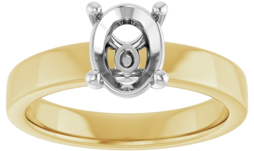 Sužadėtuvių Žiedas „Solitaire“ 14k yellow/white gold Oval 8mm x 6mm (3)