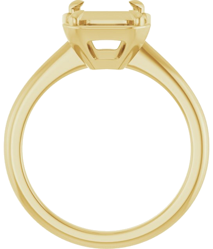 Sužadėtuvių Žiedas „Claw-Prong Solitaire Bezel-Style“ 14k yellow gold Emerald 9mm x 7mm (2)