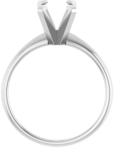 14K White 8x6 mm Emerald Solitaire Engagement Ring Mounting (2)