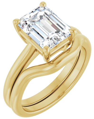 Sužadėtuvių Žiedas „V-End Prong“ 14k yellow gold Emerald 9mm x 7mm (6)