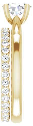 Sužadėtuvių Žiedas „Solitaire“ 585 Geltonojo Aukso Oval 7mm x 5mm (9)