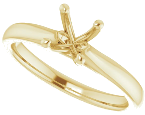 14K Yellow Oval 7x5 mm Solitaire Engagement Ring Mounting (5)