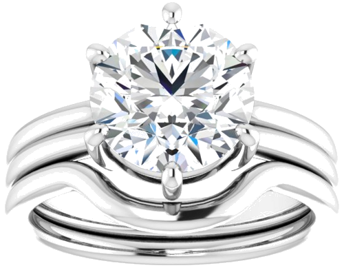 Sužadėtuvių Žiedas „Solitaire“ 18k white gold Round 9mm (8)