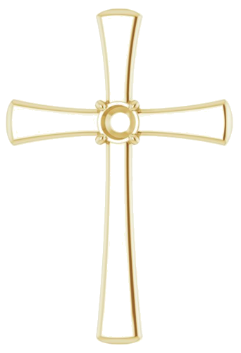 Pakabukas „Solitaire Cross“ 14k yellow gold Round 3.5mm (1)