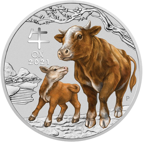 1 oz Jaučio metai 2021 (Lunar III) Australija sidabrinė Proof moneta (1)