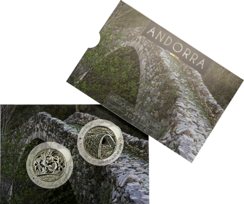 2021 Andorra Margineda Bridge and Poetic Narcissus 1.25 euro coins (2)