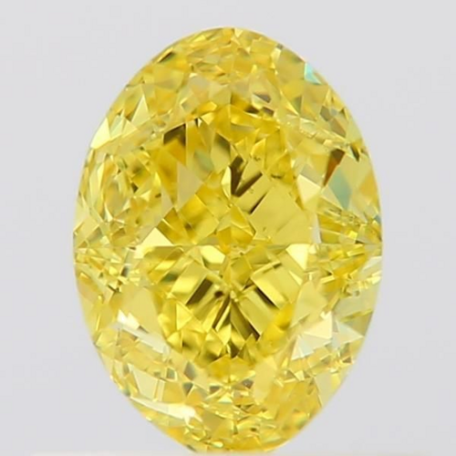 0.62 carat Fancy Intense Yellow-SI1 Natūralus Oval Deimantas (1)
