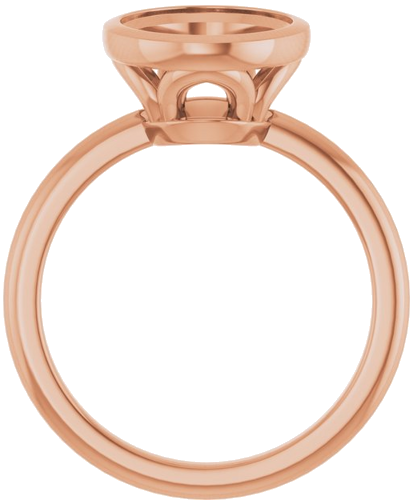 Sužadėtuvių Žiedas „Bezel-Set“ 14k rose gold Oval 11mm x 9mm (2)
