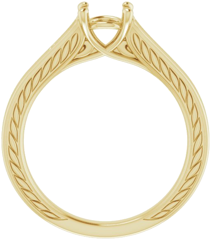 Sužadėtuvių Žiedas „Scroll Solitaire“ 585 Geltonojo Aukso Round 6mm (2)