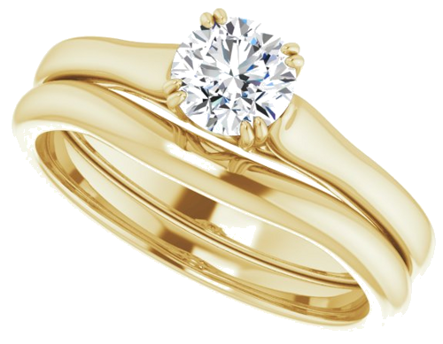 Sužadėtuvių Žiedas „Solitaire“ 14k yellow gold Round 5.2mm (10)