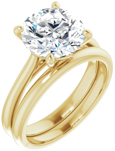 14K Yellow 9.4 mm Round Solitaire Engagement Ring Mounting (6)