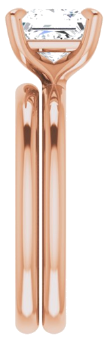 14K Rose  6.5x6.5 mm Square Solitaire Engagement Ring Mounting (9)