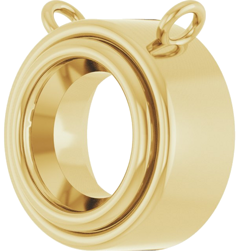 10K Yellow 6 mm Round Bezel Set Necklace Center (2)