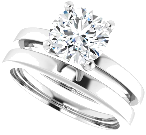 14K White 7.4 mm Round Solitaire Engagement Ring Mounting (10)