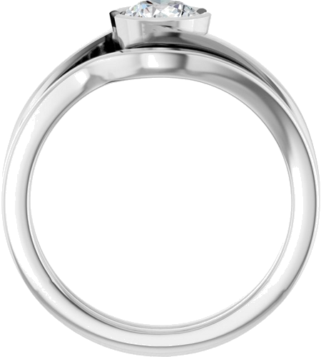 Sužadėtuvių Žiedas „Half-Bezel Solitaire“ 14k white gold Round 5.5mm (7)