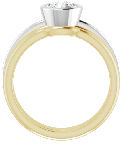 Sužadėtuvių Žiedas „Bezel-Set Solitaire“ 14k yellow/white gold Round 6mm (7)