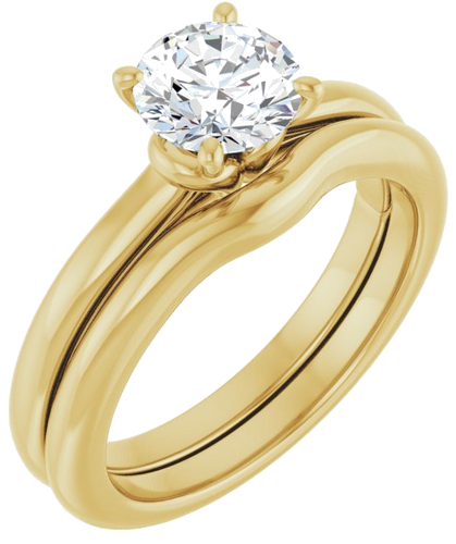 14K Yellow  6.5 mm Round Solitaire Engagement Ring Mounting (6)