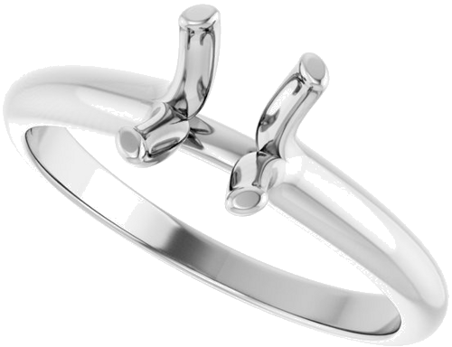 Sužadėtuvių Žiedas „Solitaire“ 14k white gold Oval 8mm x 6mm (5)