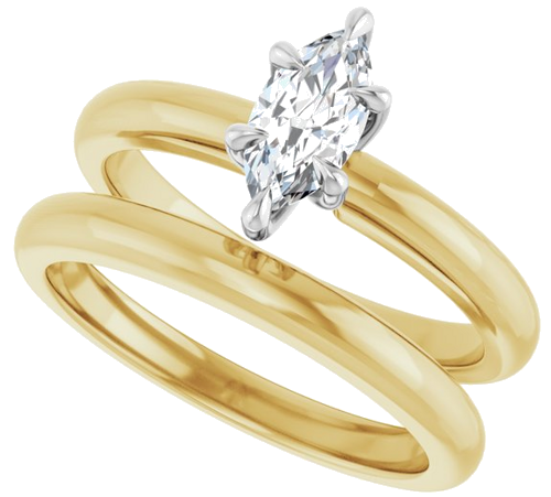 Sužadėtuvių Žiedas „Claw-Prong Solitaire“ 14k yellow/white gold Marquise 8mm x 4mm (10)