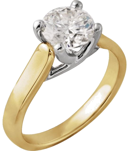 Sužadėtuvių Žiedas „Solitaire“ 14k yellow/white gold Round 7.4mm (3)