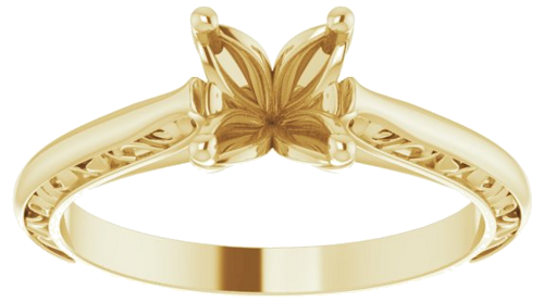 Sužadėtuvių Žiedas „Solitaire“ 585 Geltonojo Aukso Round 6.5mm (3)