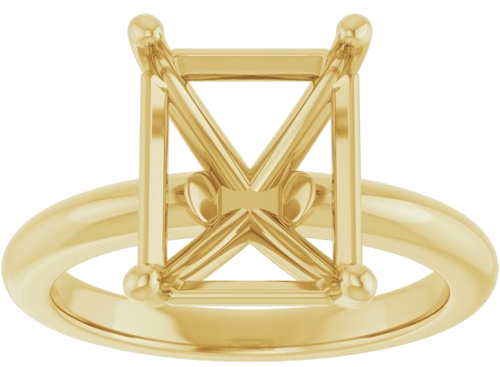 Sužadėtuvių Žiedas 14k yellow gold Emerald 11mm x 9mm (3)