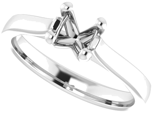 Sužadėtuvių Žiedas 14k white gold Round 5.5mm (5)