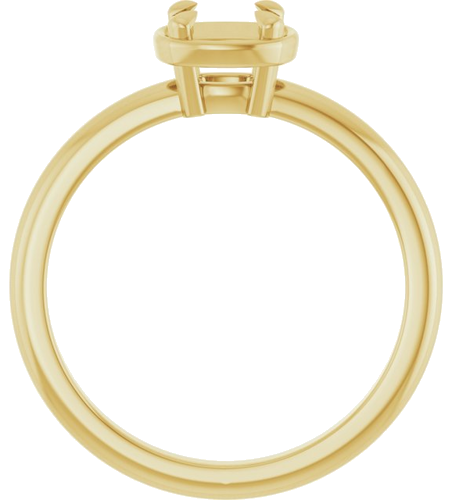 Sužadėtuvių Žiedas „Claw-Prong Solitaire Bezel-Style“ 14k yellow gold Cushion 5mm (2)