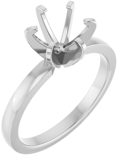 Sužadėtuvių Žiedas „Solitaire“ 585 Baltojo Aukso Round 7.4mm (1)