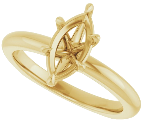 Sužadėtuvių Žiedas „Claw-Prong Euro Shank“ 10k yellow gold Marquise 10mm x 5mm (5)