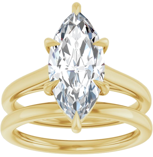 Sužadėtuvių Žiedas „Claw-Pong“ 18k yellow gold Marquise 15mm x 7mm (8)