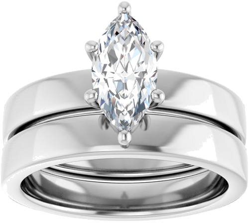 10K White 10x5 mm Marquise Solitaire Engagement Ring Mounting (8)