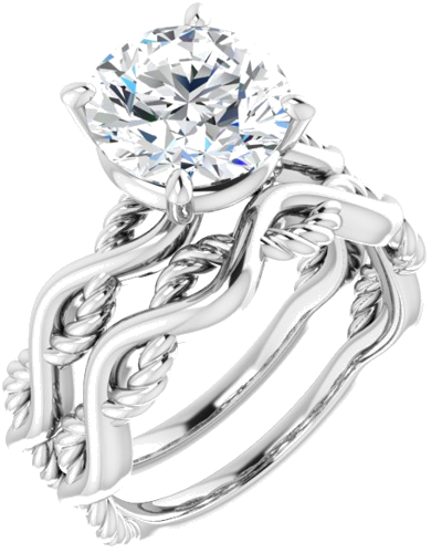 Sužadėtuvių Žiedas „Solitaire Infinity-Inspired“ 14k white gold Round 8.8mm (5)