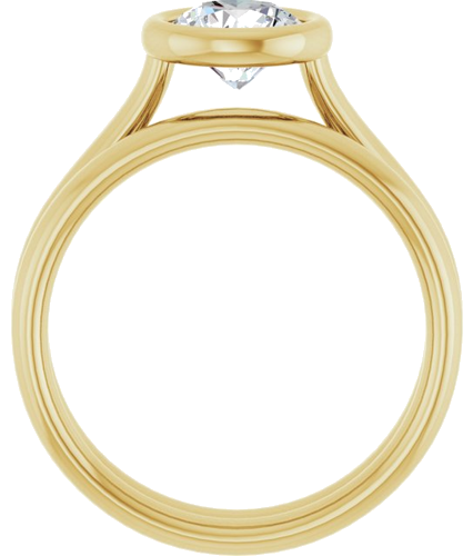 14K Yellow  6.5 mm Round Solitaire Engagement Ring Mounting (7)