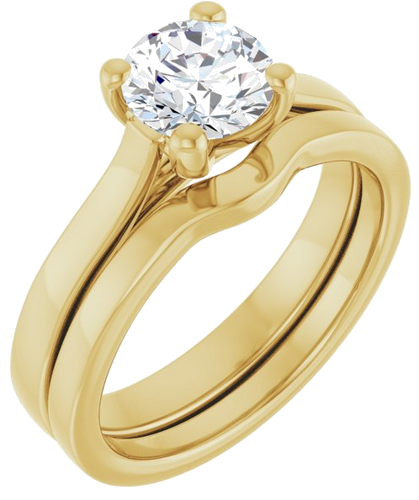 Sužadėtuvių Žiedas 14k yellow gold Round 6.5mm (6)