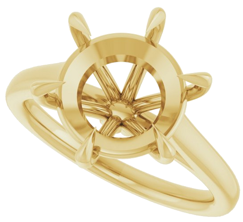 Sužadėtuvių Žiedas „Claw-Pong“ 14k yellow gold Round 11mm (5)