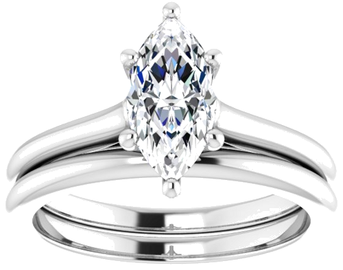 14K White 10x5 mm Marquise Solitaire Engagement Ring Mounting (8)